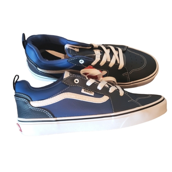 Vans Filmore 2 Tone Leather Navy Blue Youth Big Boy Sneakers - Picture 1 of 7